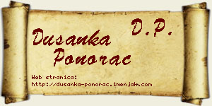 Dušanka Ponorac vizit kartica